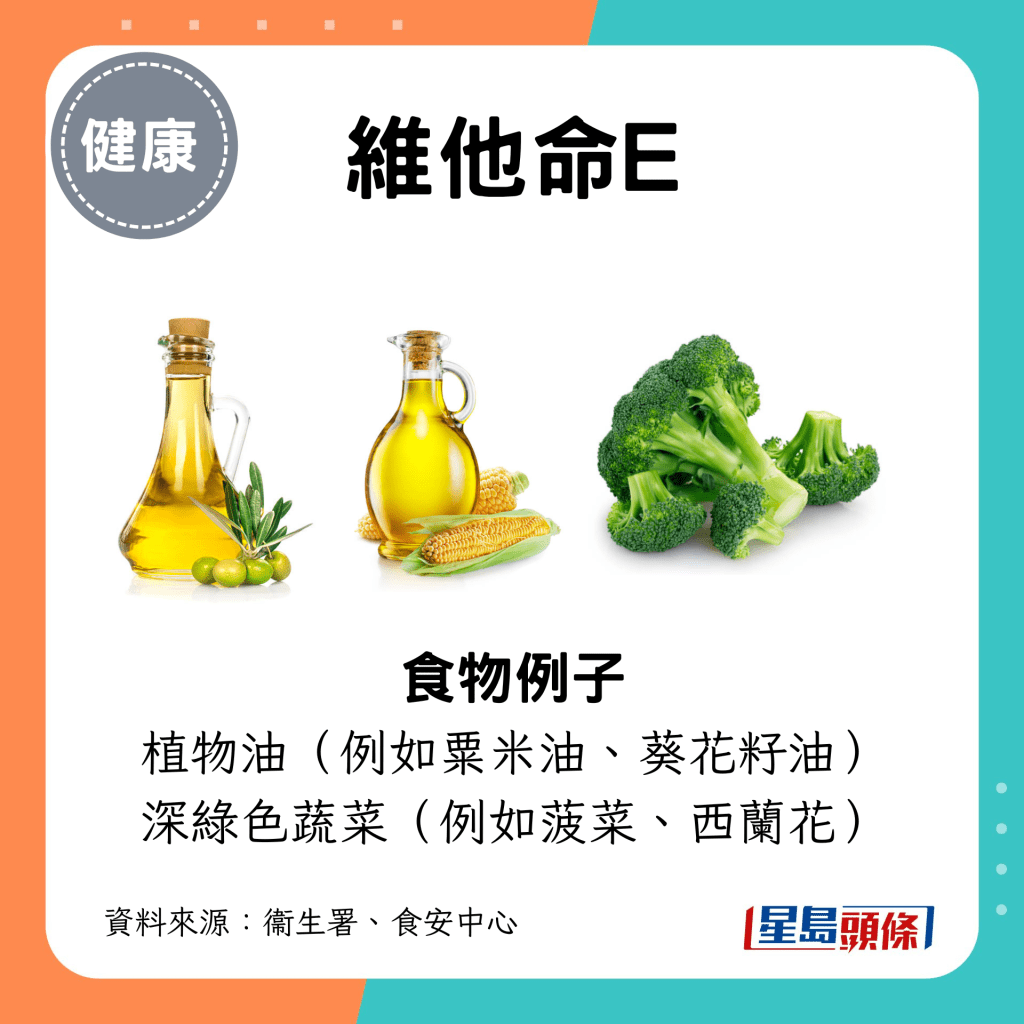 含丰富维他命E的食物例子