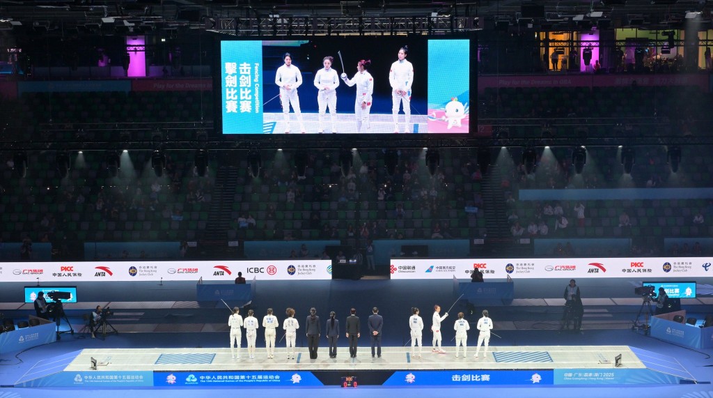 中国香港女子剑击代表队今天(18日)下午在重剑团体铜牌战中争标。陈茂波FB图片 中国香港女子剑击代表队今天(18日)下午在重剑团体铜牌战中争标。陈茂波FB图片