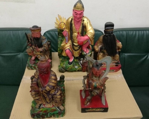 5尊神像皆完好無缺。自由時報