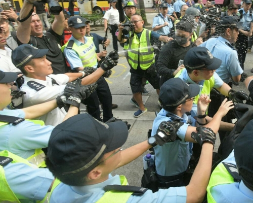 警方當日在灣仔金鐘拘捕多人。資料圖片