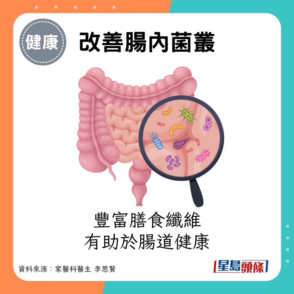 菇类好处｜改善肠内菌丛：丰富的膳食纤维有助于肠道健康。