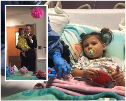 菲妮克絲的養父布雷特為她準備了一條黃色公主裙。Christina Thompson fb圖片; 片段截圖