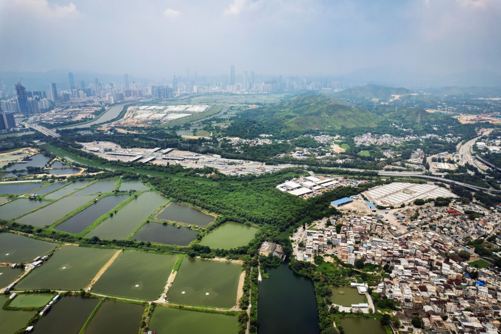 新田科技城(包括河套區港深創新及科技園) 一帶 。資料圖片