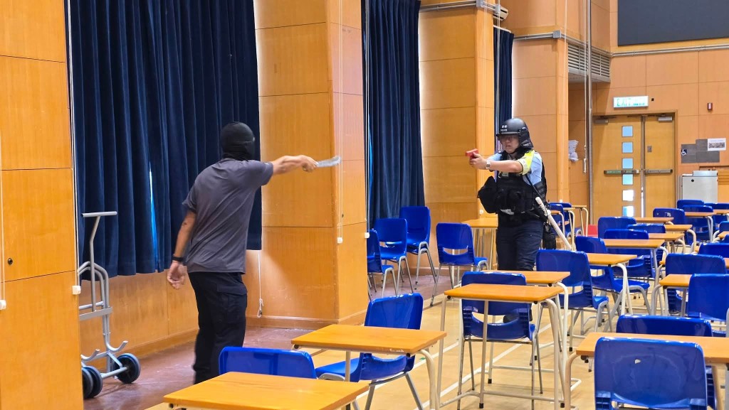 演習模擬在舉行國際性會議期間,遇上不同程度的安保狀況。FB:香港警察 演習模擬在舉行國際性會議期間,遇上不同程度的安保狀況。FB:香港警察