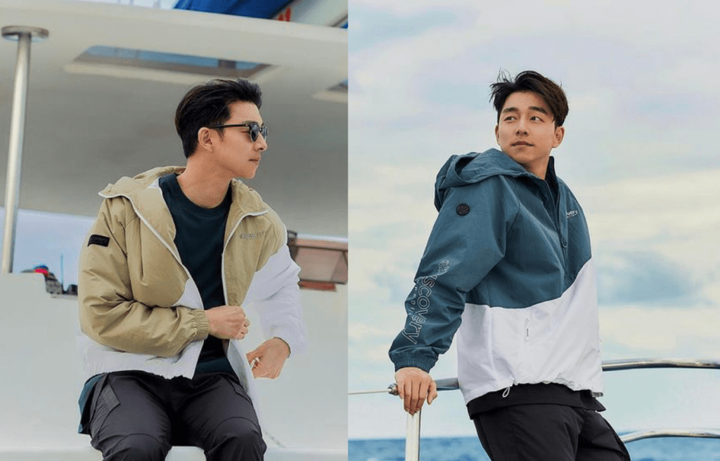 品牌新作包括Wind Break外套及Lifestyle等不同類型的服飾，加上孔劉的優雅演繹，造型優雅與動感兼備。