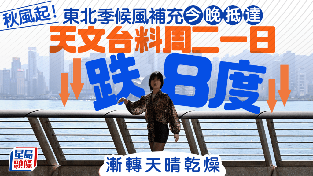 秋風起！天文台：東北季候風補充今晚抵達 周二一日跌8度 漸轉天晴乾燥
