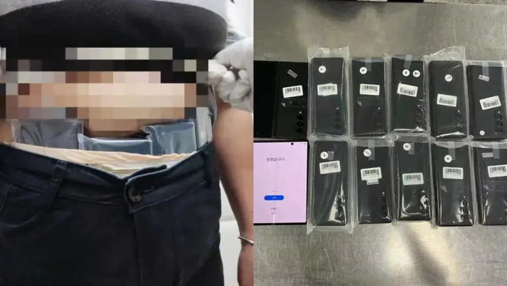女子中英街返內地被截查,被發現腹部綁藏12部舊手機。