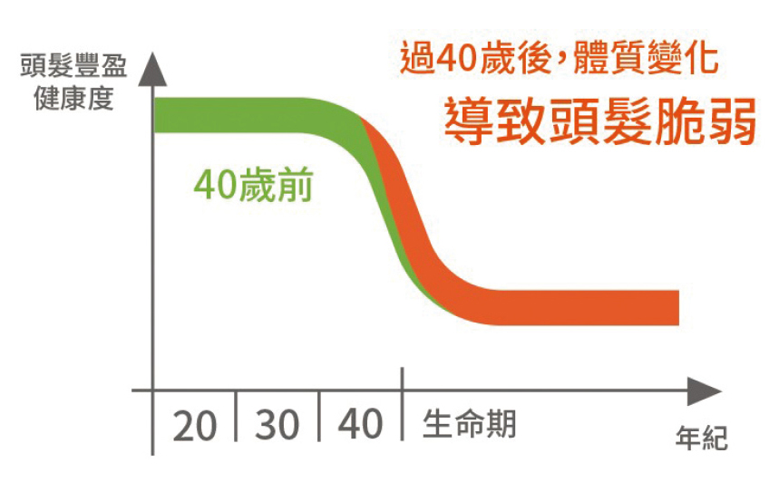 40歲後,頭髮豐盈度會忽然大減,如沒有一早預防,到察覺時已難以挽救。 40歲後,頭髮豐盈度會忽然大減,如沒有一早預防,到察覺時已難以挽救。