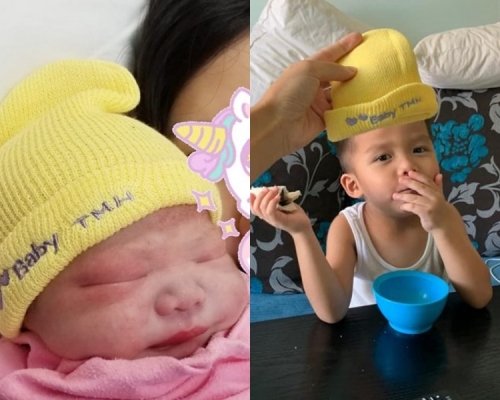 港媽分享醫院贈送初生bb冷帽照。受訪者提供