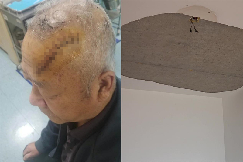 老翁入院縫了11針。網圖