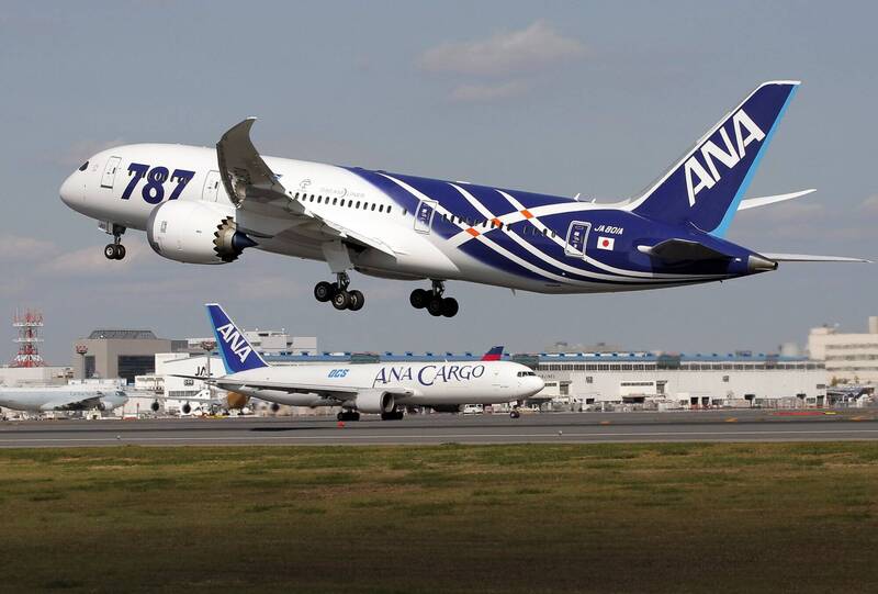出現引擎異常的是全日空波音787客機。美聯社 出現引擎異常的是全日空波音787客機。美聯社