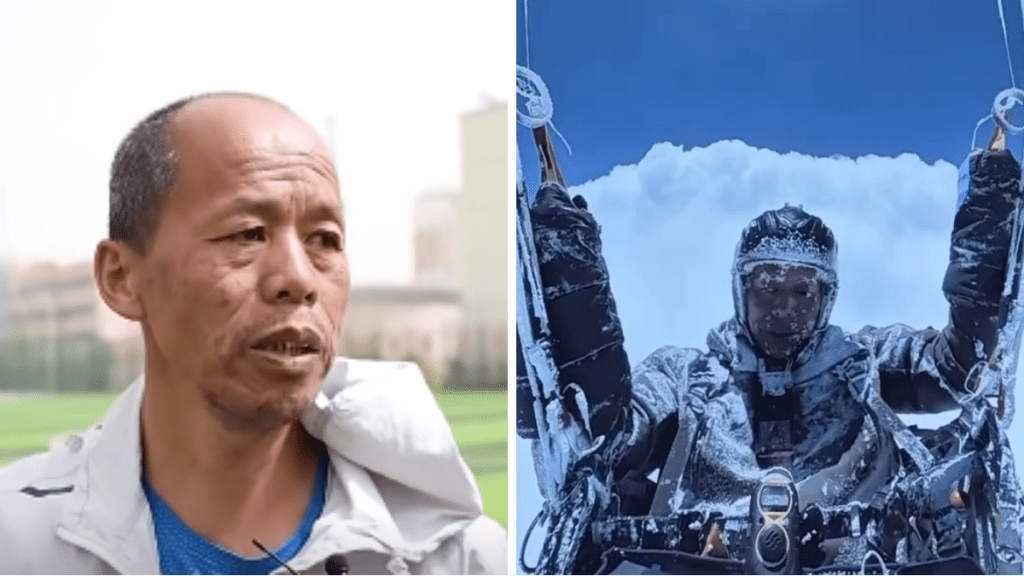彭玉江被雲吸至高空時全身結冰。 彭玉江被雲吸至高空時全身結冰。