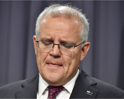 澳洲總理莫里森為失言致歉。AP