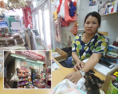 賊人爆竊印尼雜貨店。林思明攝