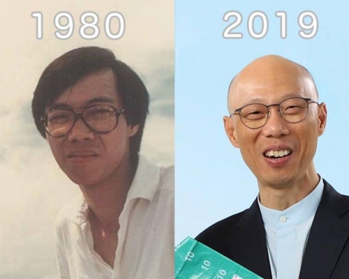 黃錦星上載30多年前的舊照。網圖