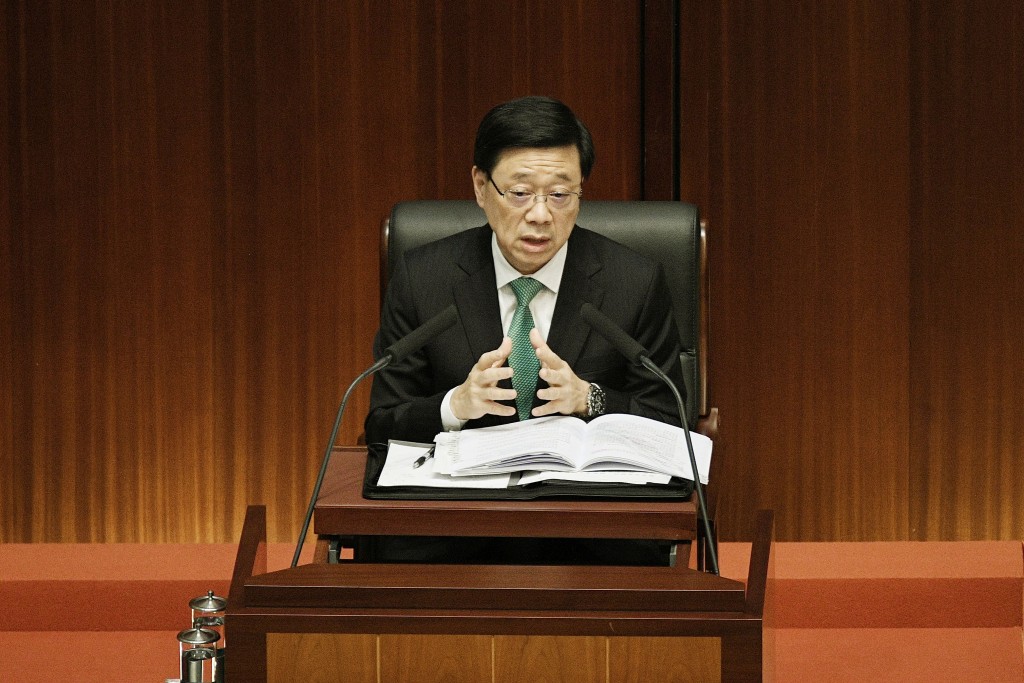 行政长官李家超去年发表《施政报告》。资料图片