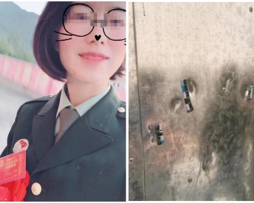 男子持刀劈门遭退伍女兵持双刀反杀。网图