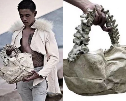 印尼富二代設計師Arnold Putra的人骨手袋。網圖