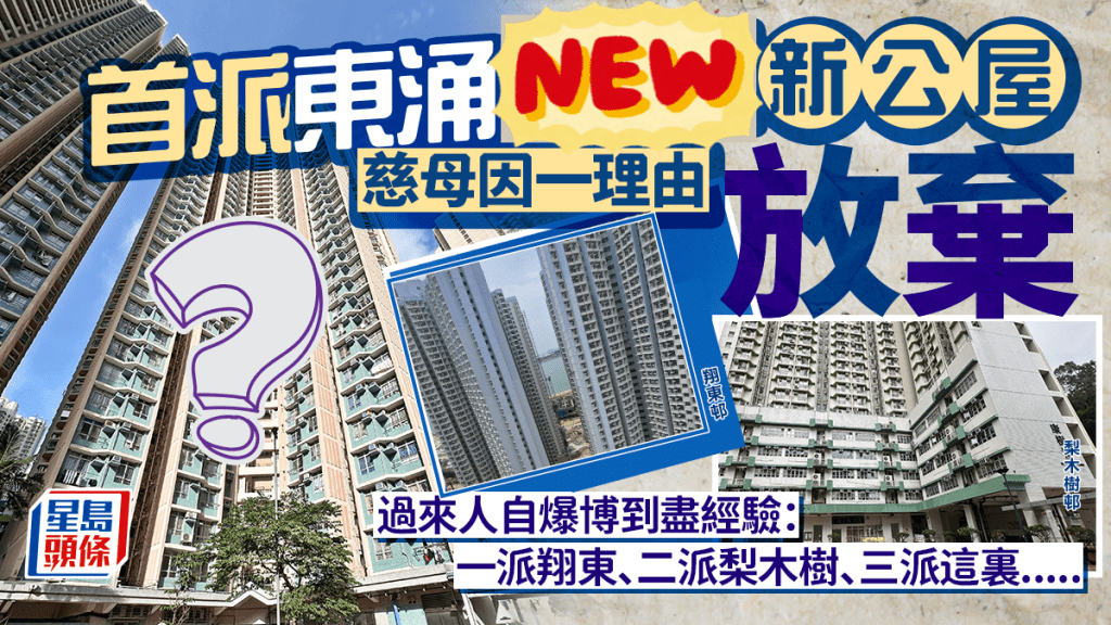 首派東涌新公屋 慈母因一理由放棄 過來人分享經驗：一派翔東、二派梨木樹、三派這裏......