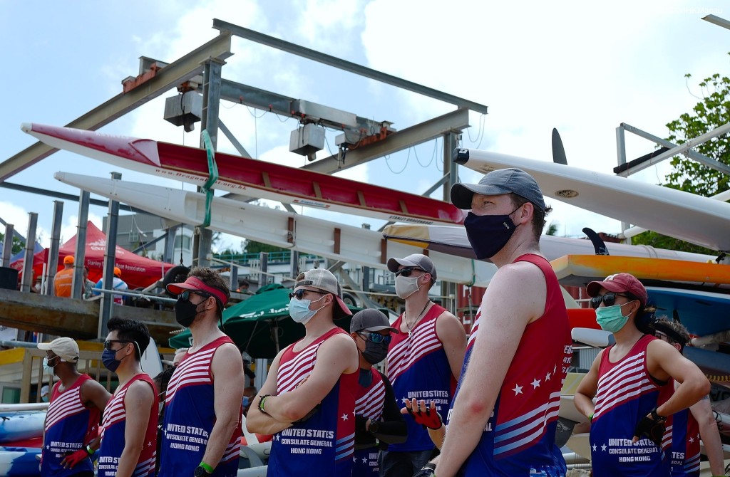美國駐港澳總領事館發文指，昨日參加在赤柱舉行的龍舟錦標賽。領事館FB