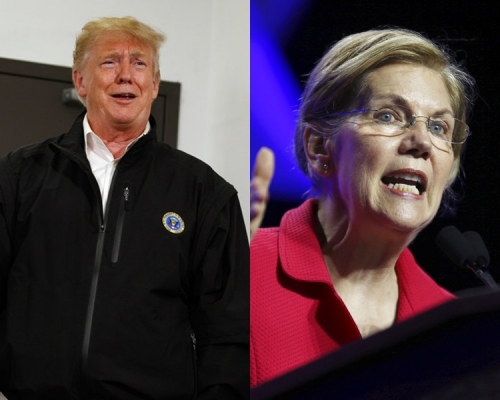 伊利沙伯‧沃倫（右）出示DNA化驗及分析報告，證明自己有印第安血統。AP