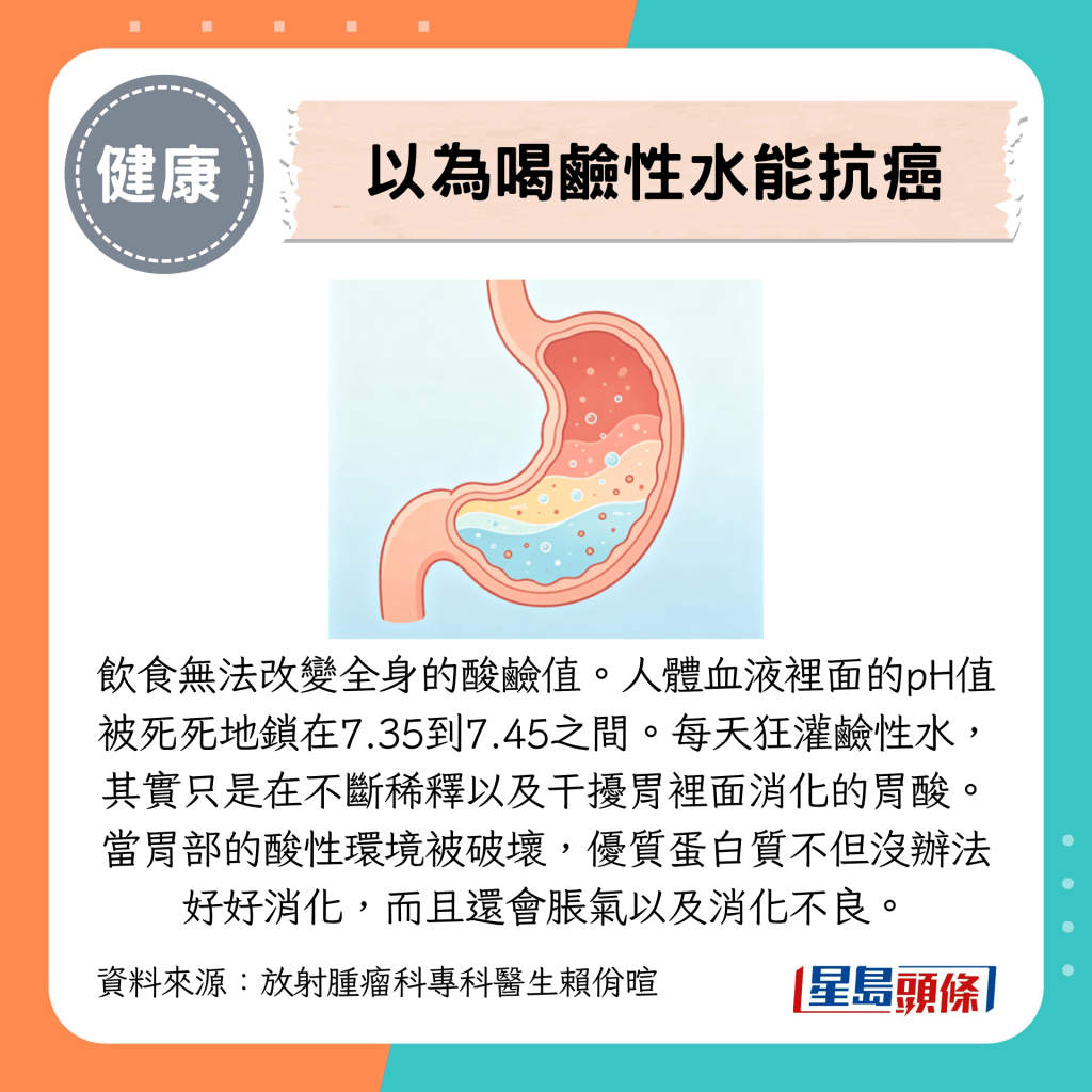 每天狂灌碱性水，其实只是在不断稀释以及干扰胃里面消化的胃酸。