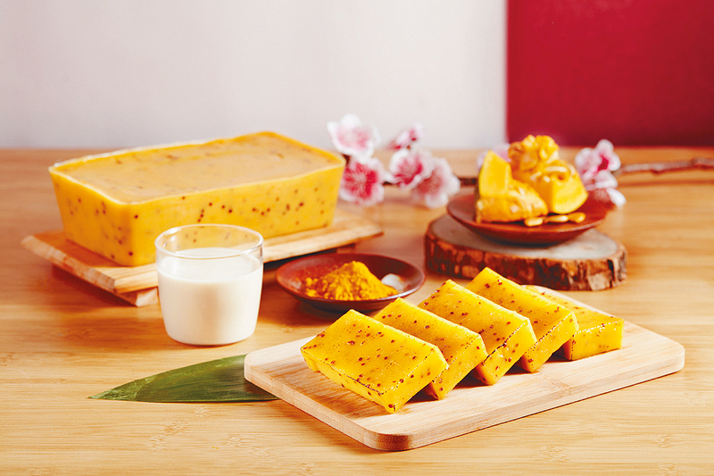 黃金滿Oat色澤金黃的賀年糕點，成分包括南瓜、薑黃、紅藜麥及燕麥奶，應節又好意頭。