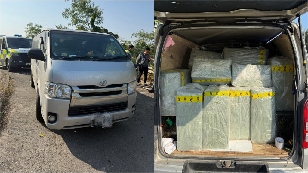 警截粉嶺公路可疑貨Van 檢$141萬私煙 拘停牌駕駛司機
