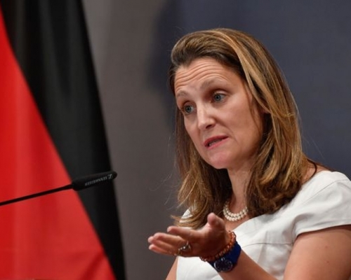 在加拿大與中國關係因華為案生變之際,加拿大外交部長方慧蘭(Chrystia Freeland)表示正考慮與台灣洽談投資保障協議(FIPA)。(網圖)