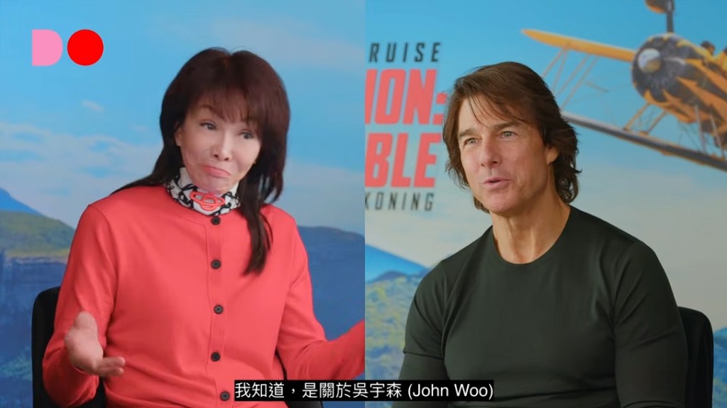 Do姐問及阿湯與香港動作片名導吳宇森在《職業特工隊》合作的感想。 Do姐問及阿湯與香港動作片名導吳宇森在《職業特工隊》合作的感想。