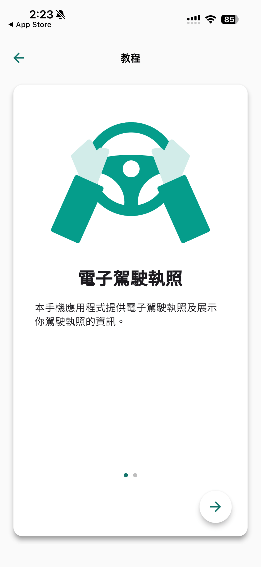 登入讀取電子駕照，包括正式、學習、暫准和臨時駕照，以及駕駛教師執照。