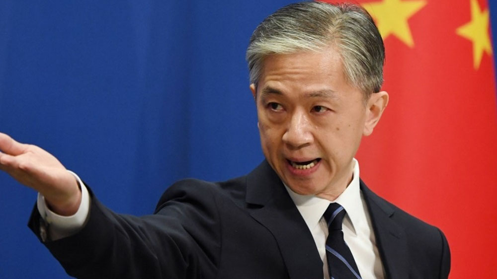 汪文斌指中方將採取必要措施,堅決捍衛自身主權、安全和發展利益。新華社資料圖片