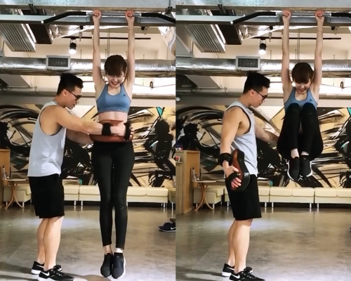 教練拍打Aka腹部，Aka痛到大叫！