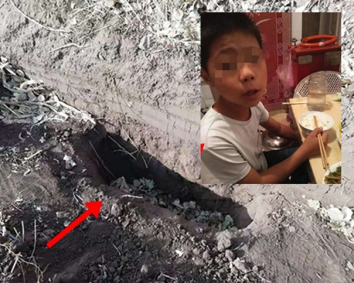 懷疑埋藏男童的溝渠。網圖