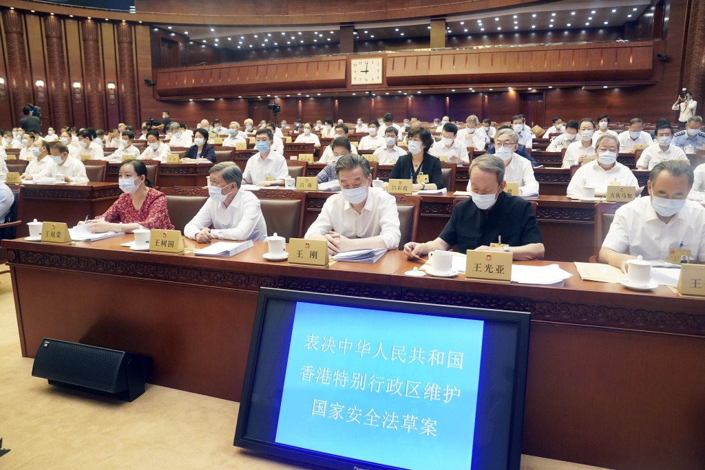 全國人大常委會表決通過港區維護國家安全法。新華社