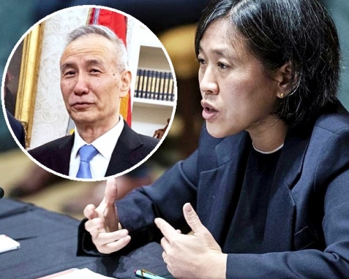 美國貿易代表戴琪將與中國副總理劉鶴(小圖)舉行視像會議。資料圖片