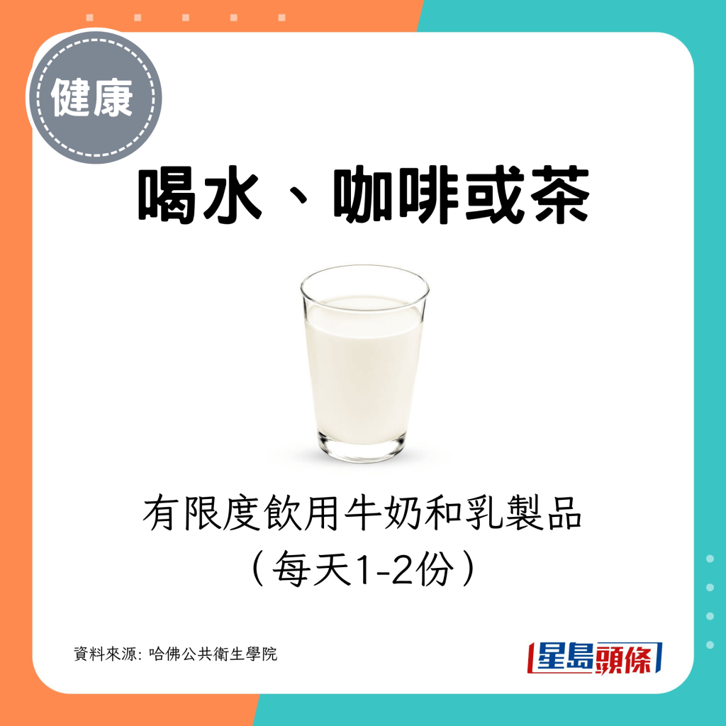 有限度飲用牛奶和乳製品（每天1-2份）
