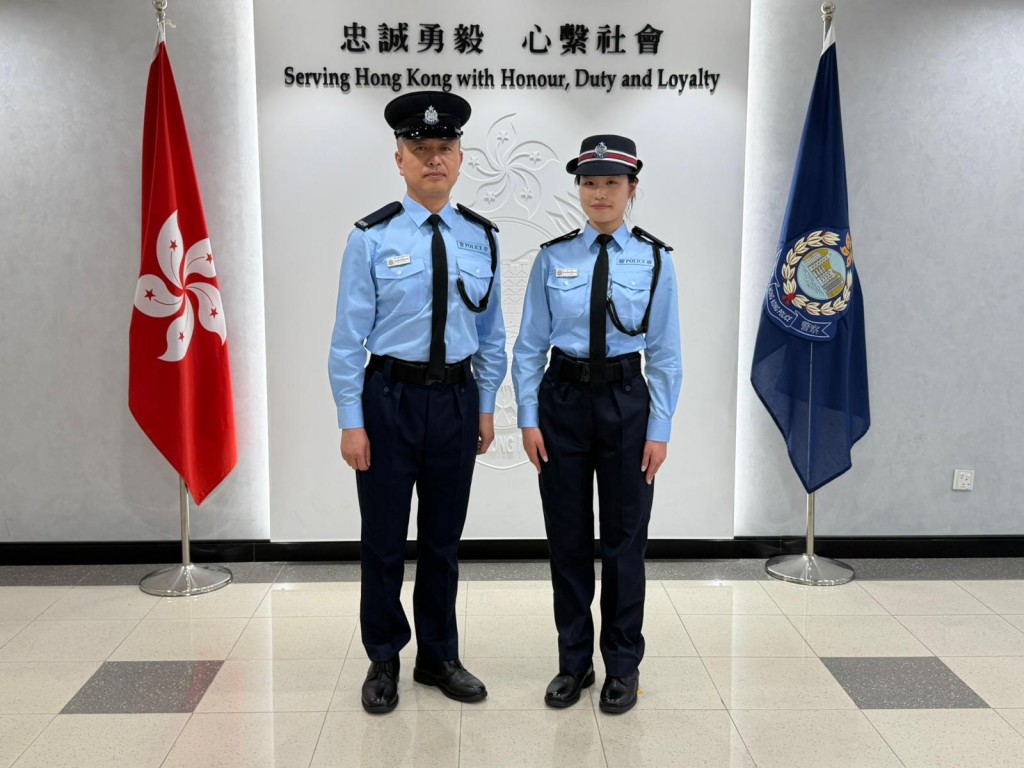 兩位學員日前接受傳媒訪問,分享投考輔警的心路歷程。 曾志恒攝 兩位學員日前接受傳媒訪問,分享投考輔警的心路歷程。 曾志恒攝