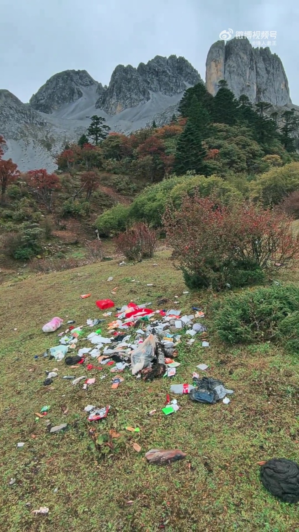 香格里拉4000米高山無人區遍地垃圾,遠足愛好者拍片狂轟。 香格里拉4000米高山無人區遍地垃圾,遠足愛好者拍片狂轟。