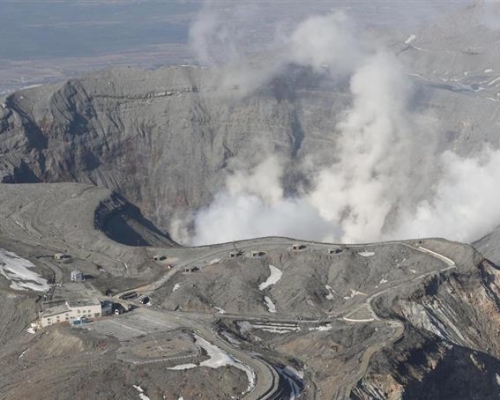 阿蘇火山再次爆發。