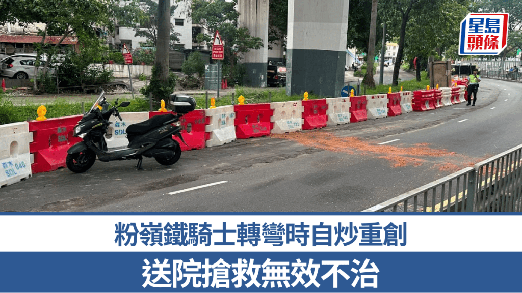 粉嶺泳池對出鐵騎士自炒 重創送院不治