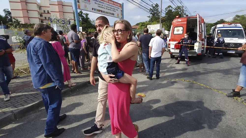 巴西南部一所幼儿园遇袭。美联社