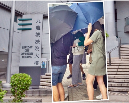 被告任子希(小圖灰褲 白衣)。