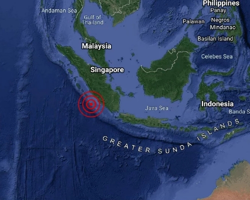印尼蘇門答臘南部5.9級地震。（網圖）