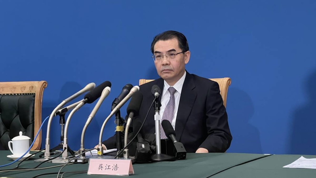 7月4日,中國駐日本大使吳江浩就日本福島核污染水排海闡述中方立場。(中新社)