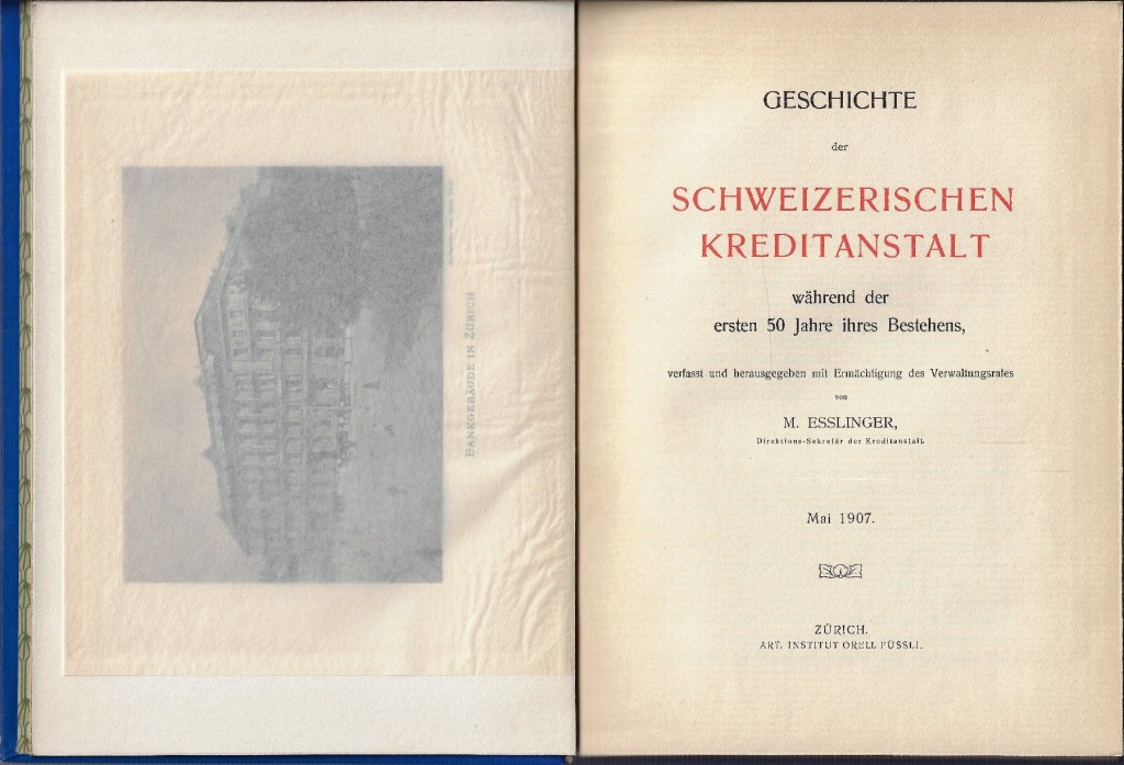 讲述瑞信成立最初50年历史的书籍，于1907年出版，连同另外2本1956年及2000年出版的书，合共开价51瑞郎（约840港元）。