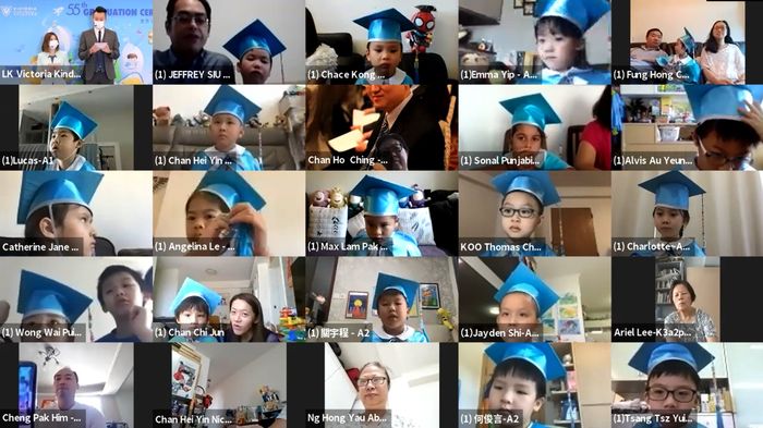 幼稚園畢業生們各自分享對維多利亞教育機構的感激，及對離開幼稚園的思念之情，隔着屏幕揮手說再見。 