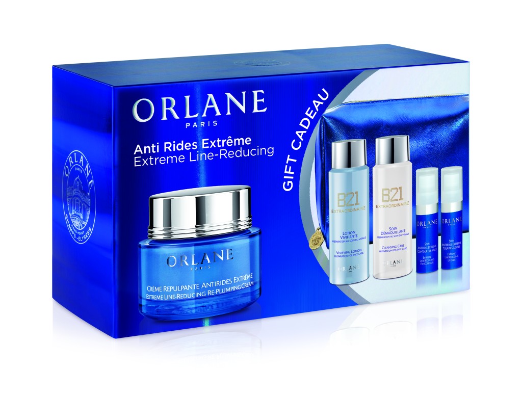 Orlane高效抗皱面部套装/原价$2,256、优惠价$1,280/O，高效抗皱眼霜 5ml、醒肤唇霜 5ml及蓝色化妆袋。