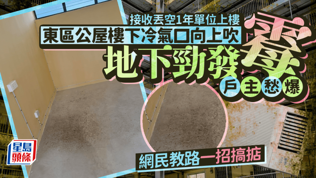 接收丟空1年單位 公屋樓下冷氣口向上吹 地下勁發霉戶主愁爆 網民教路一招搞掂 接收丟空1年單位 公屋樓下冷氣口向上吹 地下勁發霉戶主愁爆 網民教路一招搞掂