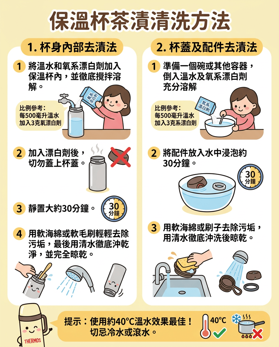 保温杯茶渍清洗方法 保温杯茶渍清洗方法